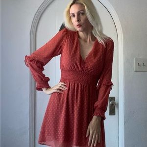 Angie. Cutest Sheer Poly Dotted Design 2000s Mini Dress S